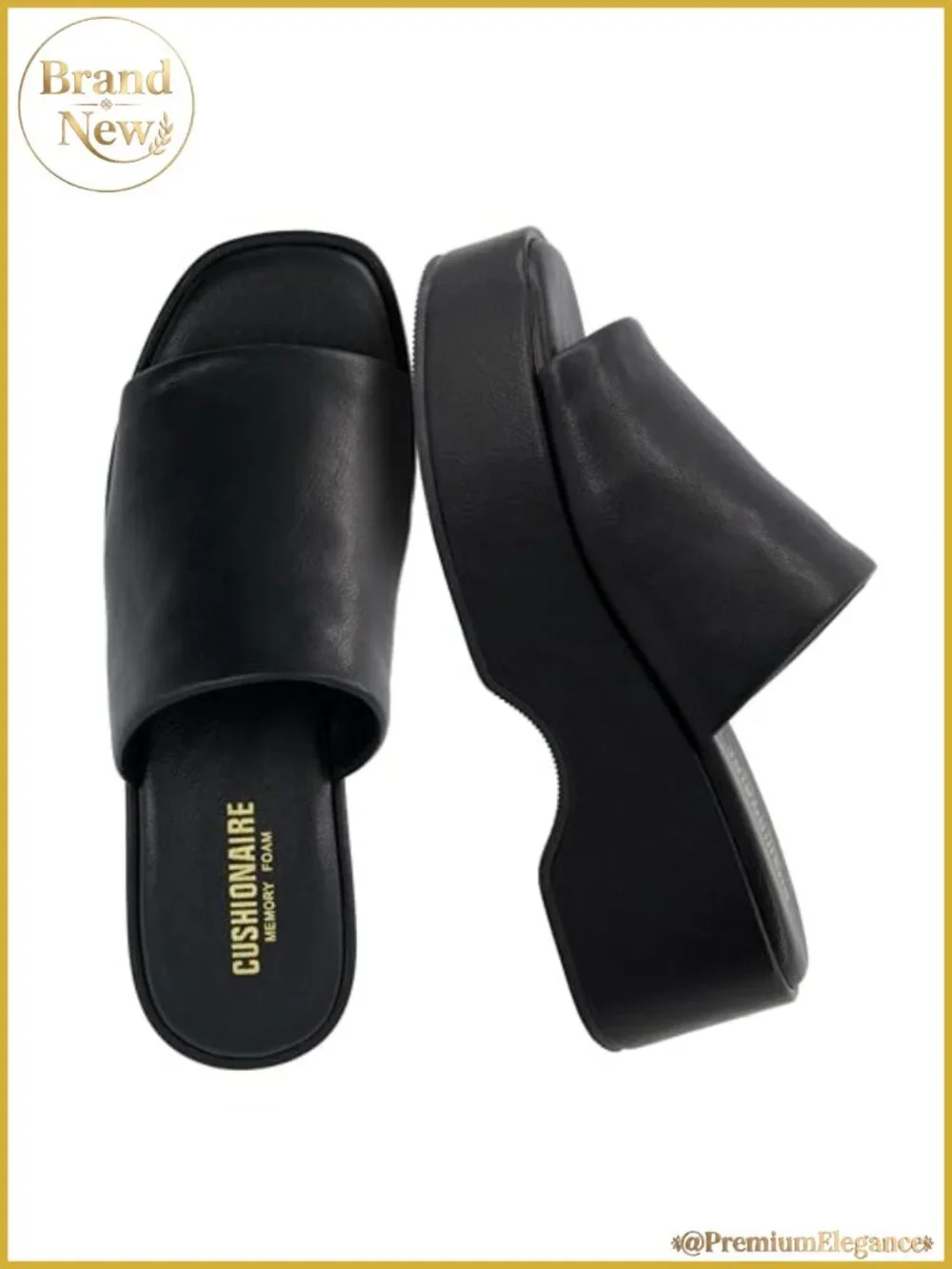 CUSHIONAIRE Spin Platform Sandals Memory Foam Slip On Wedge Slides